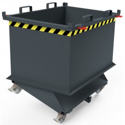 Automatischer Klappbodenbehälter, Deckel, Zentrierwänden, Kranösen - Räder 2