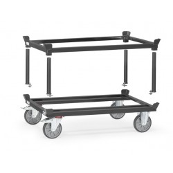 Paletten-Fahrgestell - Aufsetzrahmen grau