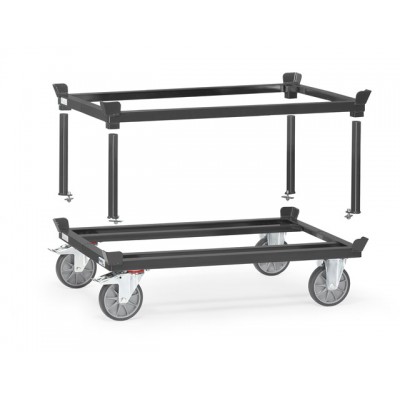 Paletten-Fahrgestell - Aufsetzrahmen grau