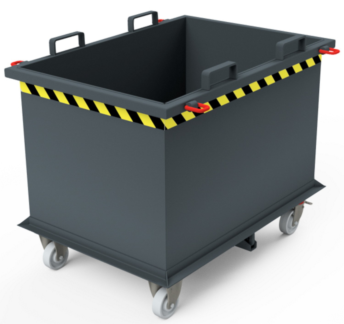 Automatischer Klappbodenbehälter mit Rollen Automatischer Klappbodenbehälter mit Rollen