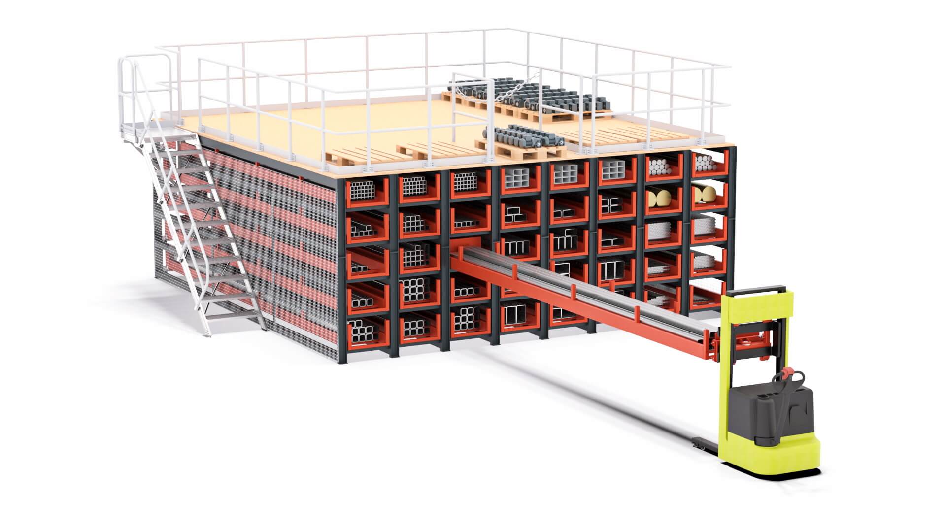 Wabenregal mit ausziehbaren Kassetten